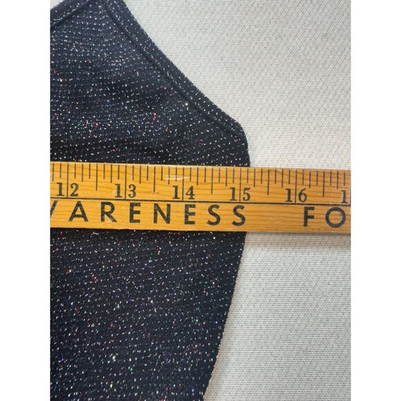 Urban Outfitters Womens Semi Sheer Sparkle Cami Tank Top Size m Black Glittery - Picture 9 of 10